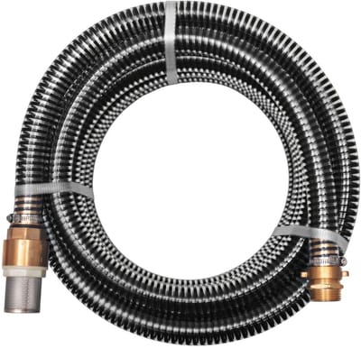 Aanzuigslang Set - 4 Meter - Ø 25 mm - Inclusief Messing Koppelingen & Voetklep met Vuilzeef - 1" Aansluiting - Voor Tuinpompen & Hydrofoorpompen - Zwart