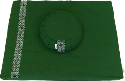 Samarali Meditatieset – Meditatiemat & meditatiekussen – 100% Katoen – Zafu & zabuton – Yoga zitkussen met boekweitkaf vulling – Ergonomisch ontwerp – Duurzaam geproduceerd