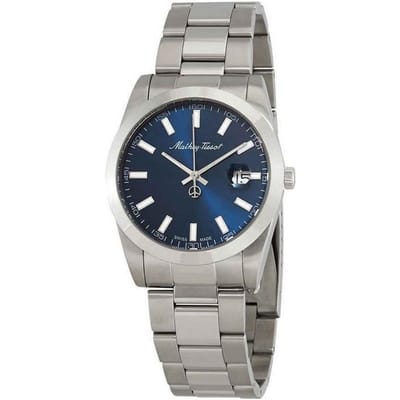 Mathey-Tissot Mathy I Roestvrij Staal Blauwe Wijzerplaat Kwarts H450ABU Herenhorloge blauw