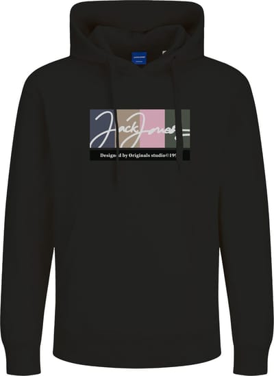 JACK&JONES PLUS JORPORTLAND BLOCK BRANDING SWEAT PLS Heren Trui - Black