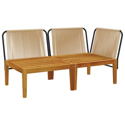 vidaXL - 2 - st - Tuin - Lounge - Set - met - Kussens - Massief - acaciahout - & - touw
