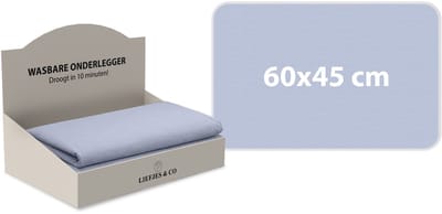 Liefjes & Co - Matrasbeschermer - Wasbare Onderleggers - Anti Slip - Bedbeschermer - Matrasonderlegger - Blauw 60x45CM