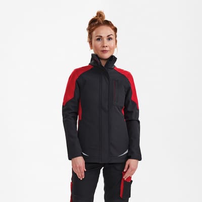 Engel Galaxy softshelljack voor dames 8815-229 - Anthracite Grey / Tomato Red - L