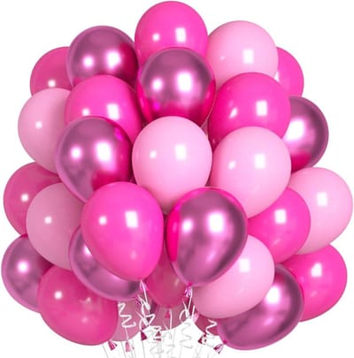 60 stuks roze fuchsia latex ballonnen - crème roze metallic macaron poeder ballonnen - meisjes vrouwen verjaardag bruiloft .
