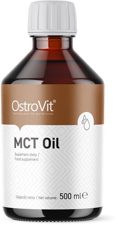 OstroVit - MCT Oil - 500 ml - Natural - Vloeibare energie uit pure vetzuren - middellangeketenvetzuren - BPA-vrije fles - Neutrale smaak en geur – makkelijk toe te voegen aan smoothies, koffie of yoghurt - vegetariërs en veganisten