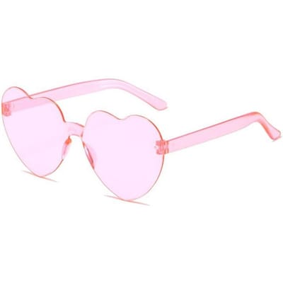 10 Paires Lunettes de Soleil Cœur Couleur Gelée Sans Monture Cœur One-piece Lunettes - Lunettes de Soleil Amour Couleurs Éblouissantes