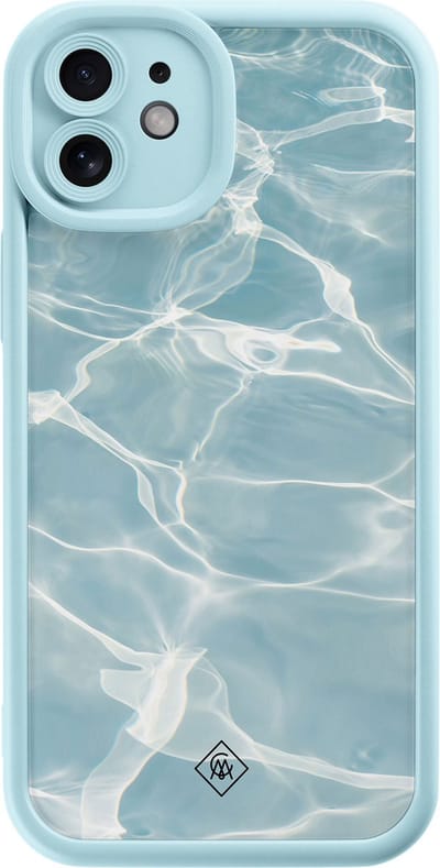 Casimoda® hoesje - Geschikt voor iPhone 11 - Aqua Wave - Effen telefoonhoesje met lensbescherming - Siliconen/TPU - Backcover - Blauw