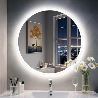 Ronde LED Badkamerspiegel met Bluetooth en Anti-condens – Dimbaar, IP44 Waterdicht, HD Glas, Wandmontage