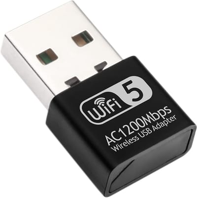 1200Mbps USB WiFi Adapter Dual Band 2.4G/5G voor PC en Mac - Draadloze Netwerk Dongle