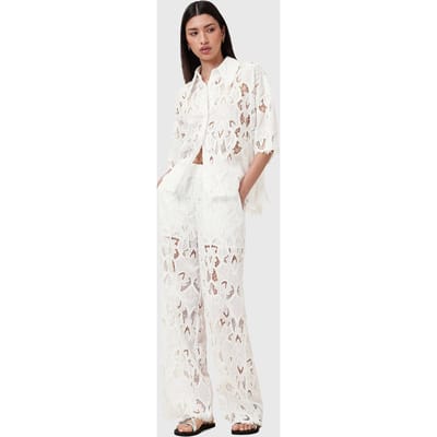 AllSaints Charli Emb Shirt Snow White Taglia: 10 | Pantaloni Outlet | Donna | Bianco