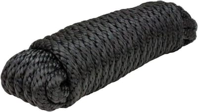 Stevig Touw - Allround Koord - Veelzijdig Gebruik - Zonder Ontrafelen - 3/8 Inch x 100 Voet - Zwart