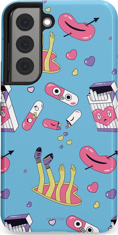 Casetastic Hoesje Geschikt voor Samsung S22 - Stijlvolle Beschermende Duo-layer Case - Liefdespil
