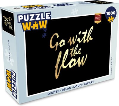 Puzzel Quotes - Relax - Goud - Zwart - Legpuzzel - Puzzel 1000 stukjes volwassenen