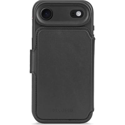 DECODED 2-in-1 Leren Detachable Wallet Hoesje Geschikt voor iPhone 17 Air - Magnetisch Afneembaar - met Pasjeshouder - Premium ECCO Leer - Geschikt voor MagSafe - Zwart
