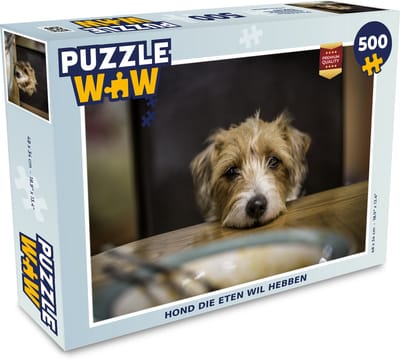 Puzzel Hond die eten wil hebben - Legpuzzel - Puzzel 500 stukjes