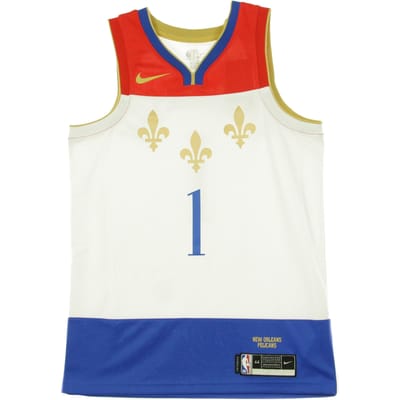 Basketbaltanktop voor heren Nba Swingman Jersey City Edition 2020 nr. 1 Williamson Zion Neopel wit