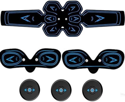 Spierstimulator Set - Buiktrainer Riem - Spierversterking Thuis - 6 Modi 10 Niveaus - USB Oplaadbaar - Zwart