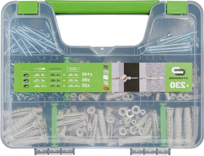 Spreidpluggen en Schroeven - Universele pluggen - Muurbevestiging - Set voor alle muurtypen - 230 stuks