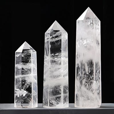 Natuurlijke Witte Kristallen Zuil Zeshoekige Obelisk Witte Kristal Punt Staf Genezende Steen 50-80 Mm Steen Ambachten Kamer Decoratie 40-50mm gray