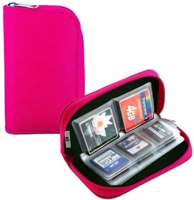 Actie4you® - Sd kaart mapje - Sd kaart organizer - Sd Kaart houder - 22 slots - 4 grote 18 kleine slots - Roze - 1 Stuk