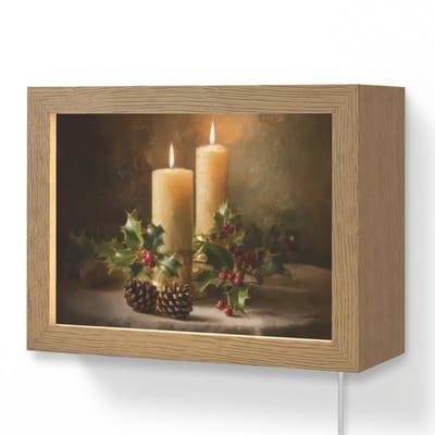 Wandlamp 20x15 cm - Oplaadbaar - Kaarslicht - Kerst - Veelkleurig - Wandlampen binnen woonkamer - Slaapkamer lamp met kabel - Decoratieve nachtlamp - Vloerlamp snoer