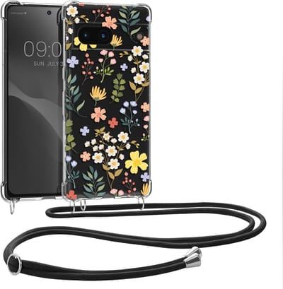 kwmobile telefoonhoesje geschikt voor Google Pixel 7 - Hoesje met telefoonkoord - Back cover voor smartphone - Case in geel / groen / transparant