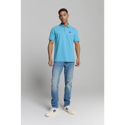 No Excess Polo Pique Garment Dyed Seablue Maat: S | Poloshirts Outlet | Heren | Blauw