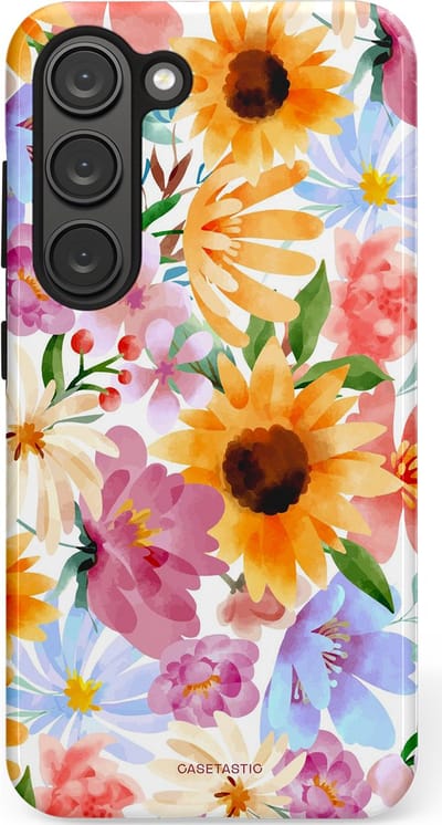 Casetastic Hoesje Geschikt voor Samsung S23 - Stijlvolle Beschermende Duo-layer Case - Aquarel fantasie