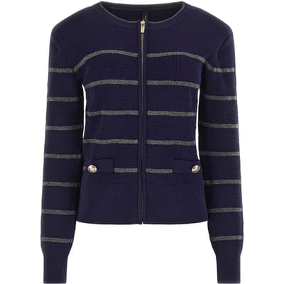 GUESS Ada Cardi Swtr Navy/white Gold Stri Taglia: L | Maglie a manica lunga Outlet | Donna | Giallo