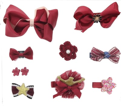 Haarspeldjes meisje - set rood- speldjes en haarschuifjes- geschenkset - 10 stuks