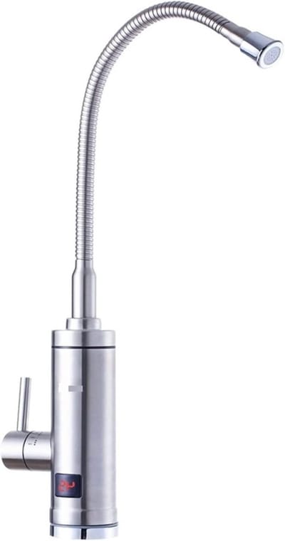 Directe Hete Kraan - Doorstromer Keuken - Direct Warm Water - Digitale Temperatuurweergave - 3000 W - Zilver