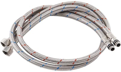 EXCITAT 2 stuks kraanslang verlengbuis - 60 cm kraanaansluitslang - G3/8 x M10 flexibele slang verlengbuis - gevlochten roestvrij staal - geschikt voor keukens, gootstenen, badkamers en toiletten