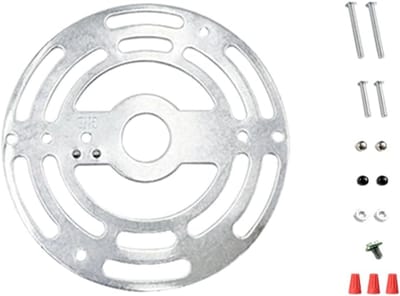 Plafondlamp Montagebeugel - Bevestigingsplaat Verlichting - Hanglamp Installatie - Robuust Zink Wit - 4 Inch Rond - Zilver