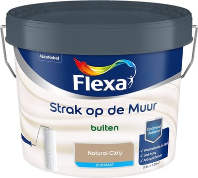 Flexa - Strak Op De Muur Buiten Zijdemat - Natural Clay - Mengverf - 2,5 L