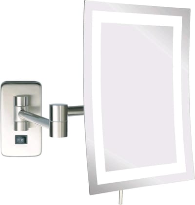 Make-up spiegel - Vergrotende spiegel - Precisie aanbrengen - Verlicht en vergrotend - 165 cm - Nikkel