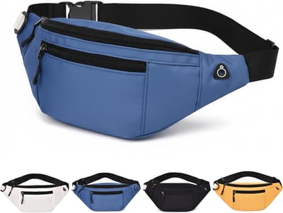 Heuptas voor dames en heren – Waterdichte, lichtgewicht buiktas voor reizen, outdooractiviteiten en dagelijks gebruik – Alternatief voor een heuptas, Meerdere vakken voor telefoon, portemonnee en sleutels, Blauw| Cyslmuk®