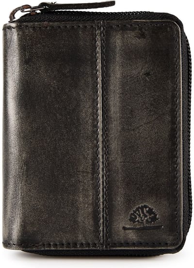 Greenburry Destressed Portemonnee RFID-bescherming Leer 10.5 cm - Unisex, Dames - Staand formaat - silver grey