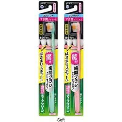 Kao - Deep Clean Premium Care Compact Toothbrush 1 pc - Random Color - Soft