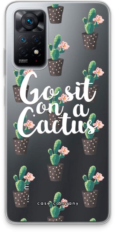 Case Company® - Hoesje geschikt voor Xiaomi Redmi Note 11 Pro hoesje - Cactus quote - Soft Cover Telefoonhoesje - Bescherming aan alle Kanten en Schermrand
