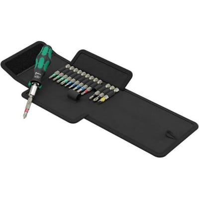 Wera Kraftform Kompakt 838 RA S Set 1 05051060001 Bitset 14-delig Kruiskop Phillips, Kruiskop Pozidriv, Torx, Inbus, Plat Incl. bithouder en