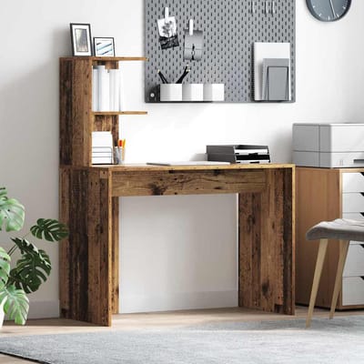 vidaXL - Bureau - Oud - Hout - 102 - x - 50 - x - 124 - cm - Bewerkt - hout