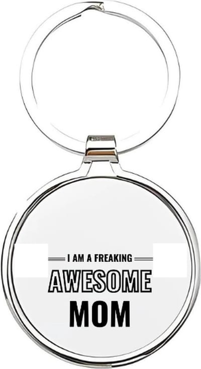 Akyol - i am an freaking awesome mom Sleutelhanger - Moeder - de leukste moeder - moeder sleutelhanger - mama sleutelhanger - sleutelhanger mam - familie sleutelhanger - moederdag cadeautje - mama cadeau - mom - stiefmoeder - schoonmoeder- 4 x 7,5 CM