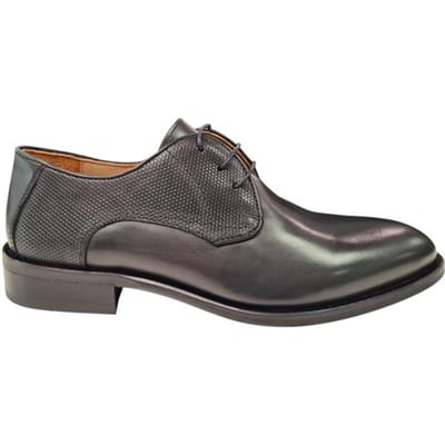 Melik Ranzek Zwart Leren Heren Geklede Veterschoenen - Zwart - 41