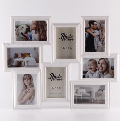 ZEP - Multi Fotolijst Tolosa Wit voor 8 foto's 10x15 afmeting 51x41 cm - XC27W