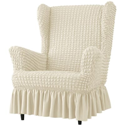 1 STK Elastische Effen Kleur Oorfauteuilhoezen Stretch Seersucker Fauteuilhoes Enkele Relax Oorfauteuil Bankhoes Meubelbeschermer