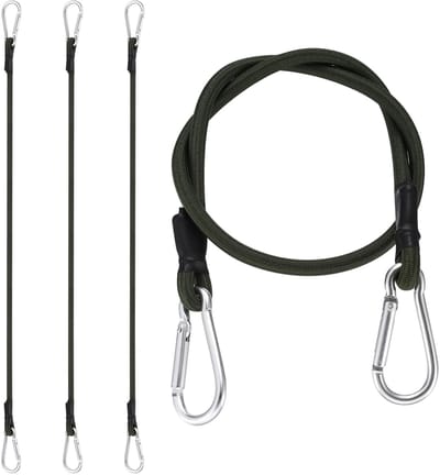 Dailygoods- Bungee-touw 60 cm - Expanderlussen met Karabijnhaak - Bagagespanner - Hoogwaardig Rubber - Schokbestendig - 8 mm Dikte - Expander