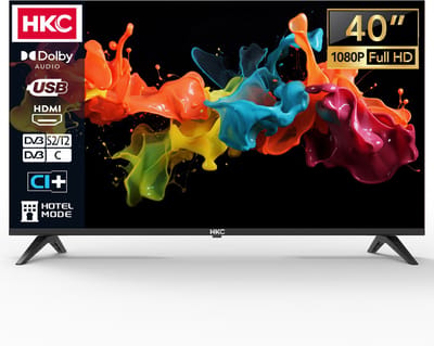 HKC Standaard TV - LED Full HD - 40 inch/102 cm - Frameless Design - Tripple Tuner DVB-T/T2/S/S2/C - HDMI x3, USB x2, CI+ - Hotel Mode - Geassembleerd in Eindhoven - H40Q1F-NS