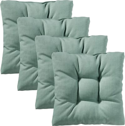 Stoelkussen Cozy Set van 4 comfortabele zitkussens voor tuinstoel, keuken of eetkamer, binnen en buiten, 40 x 40 x 6 cm, licht turquoise