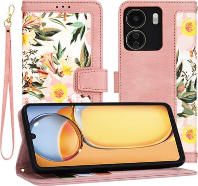 Hoesje geschikt voor Xiaomi Redmi 13C 4G/Xiaomi Poco C65 - Techsuit FlipCraft Book Wallet Case met koord - Sweetheart Pink