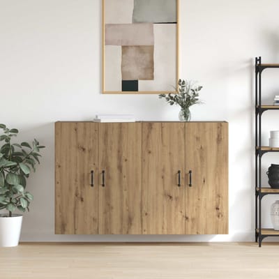 vidaXL - Wandkast - 2 - st - Artisan - Eiken - 69,5 - x - 34 - x - 90 - cm - Bewerkt - hout
